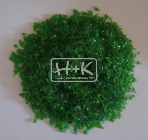 Nízkotavná skleněná drť zelená (1ks= 500g)