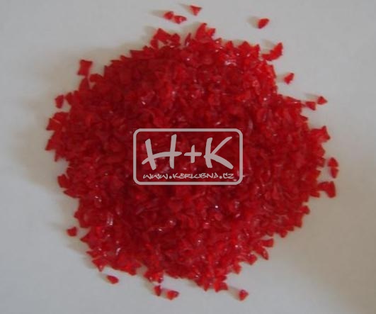 Nízkotavná skleněná drť červená (1ks=500g)