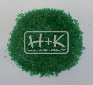 Nízkotavná skleněná drť trávově zelená (1ks= 500g) 