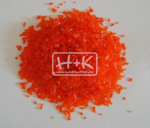 Nízkotavná skleněná drť oranžovočervená (1ks=500g) 